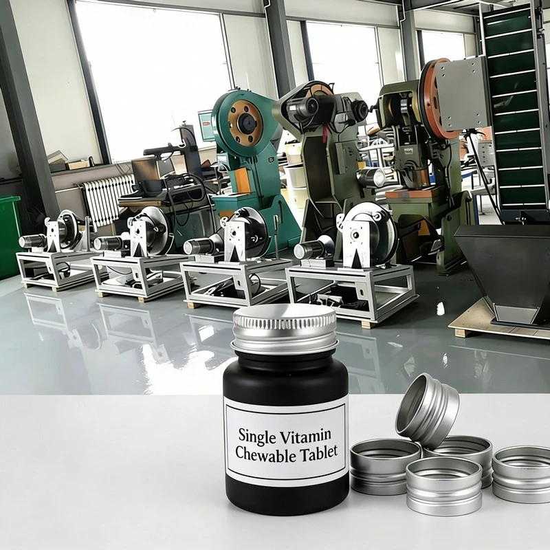 Linea di produzione con tappo filettato per compresse masticabili a vitamina singola